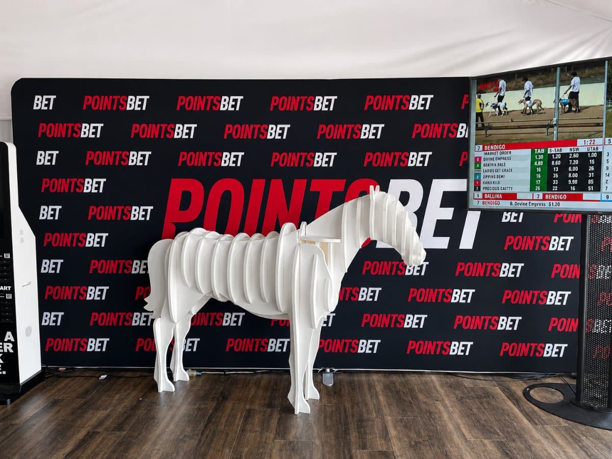 Step and repeat backdrop with cut out display